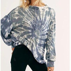 We The Free Blue Best Catch Tie Dye Tunic Top